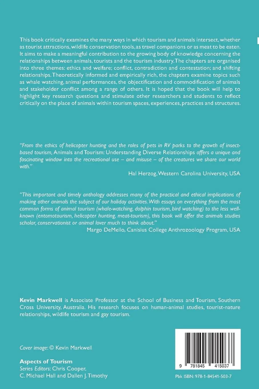Rückseite: 9781845415037 | Animals and Tourism | Understanding Diverse Relationships | Markwell
