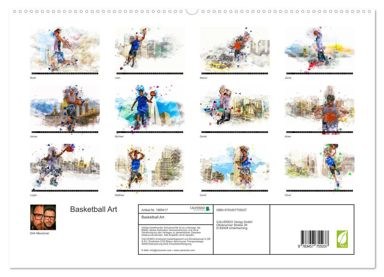 Bild: 9783457755037 | Basketball Art (hochwertiger Premium Wandkalender 2026 DIN A2...