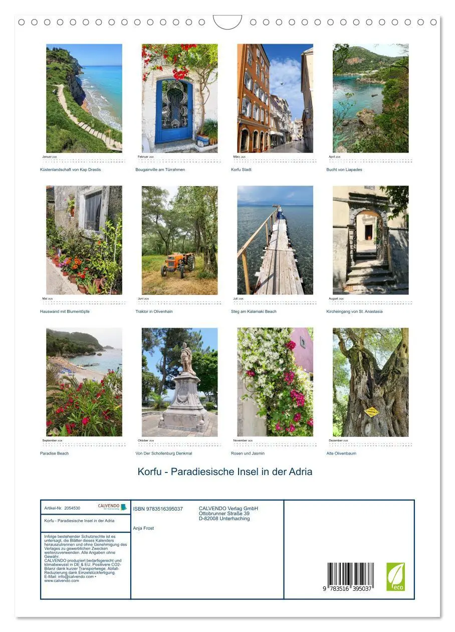 Bild: 9783516395037 | Korfu - Paradiesische Insel in der Adria (Wandkalender 2026 DIN A3...
