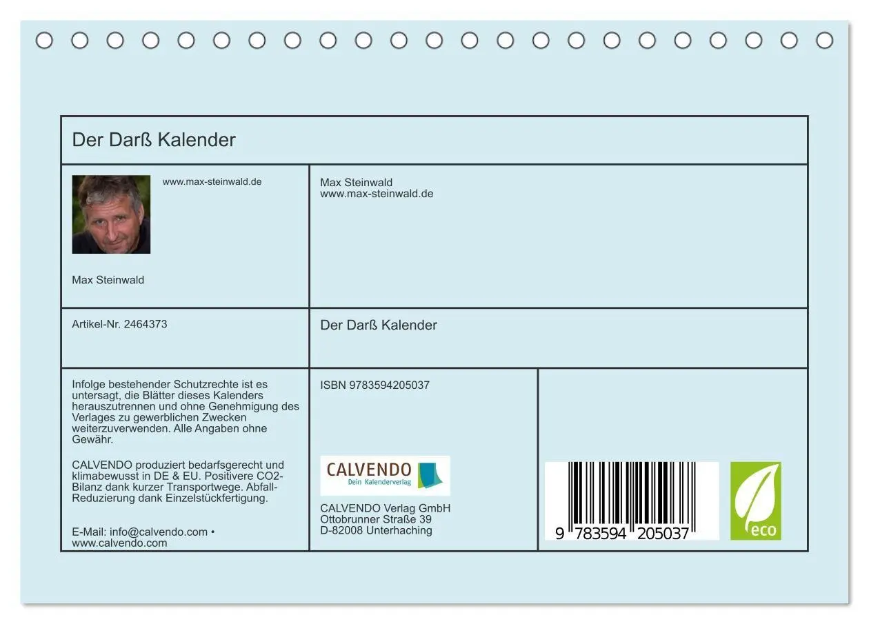 Bild: 9783594205037 | Der Darß Kalender (Tischkalender 2027 DIN A5 quer), CALVENDO...