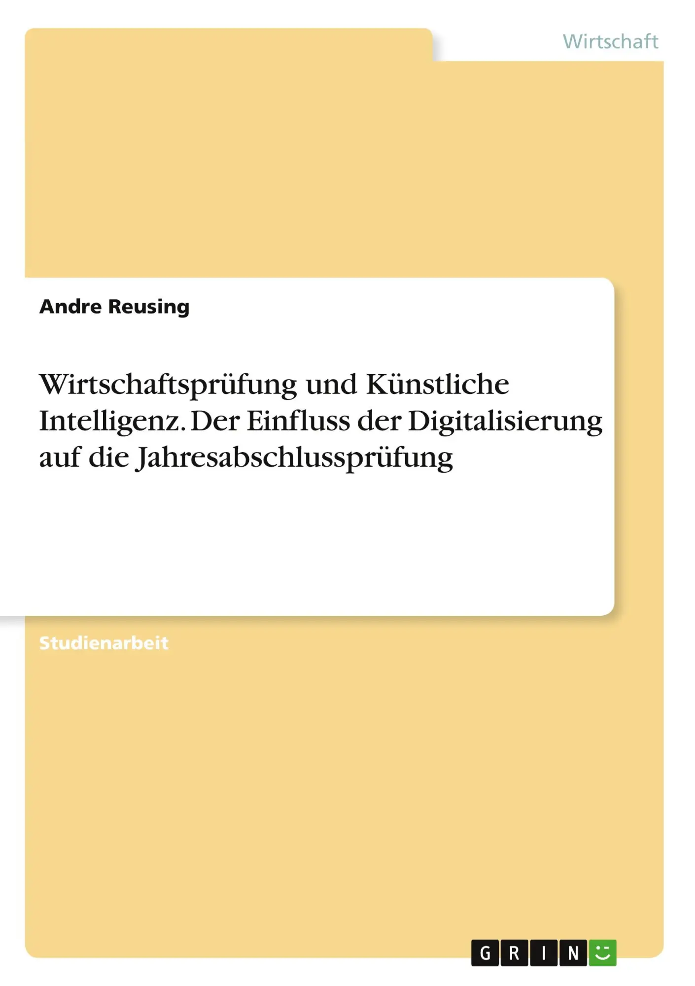 Cover: 9783346865137 | Wirtschaftsprüfung und Künstliche Intelligenz. Der Einfluss der...