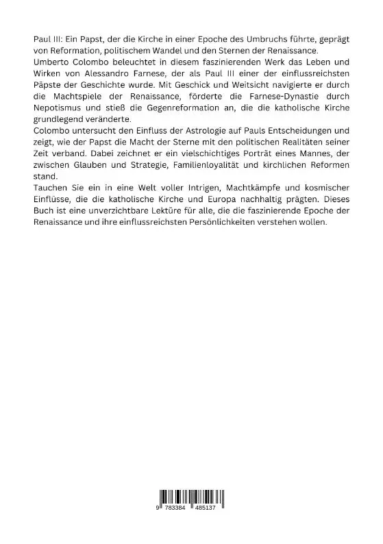 Rückseite: 9783384485137 | Paul III: Papst und Machtstratege | Umberto Colombo | Taschenbuch