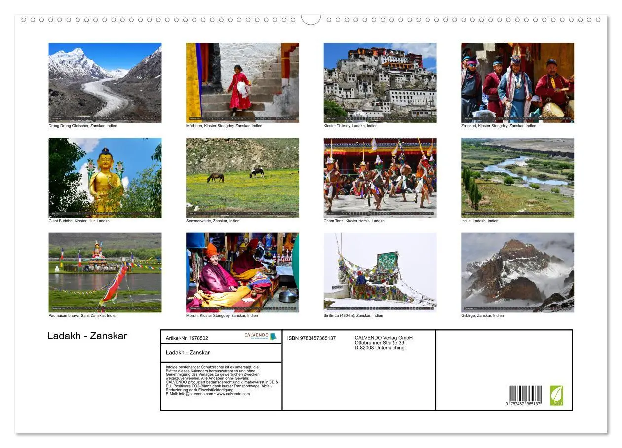 Bild: 9783457365137 | Ladakh - Zanskar (Wandkalender 2026 DIN A2 quer), CALVENDO...