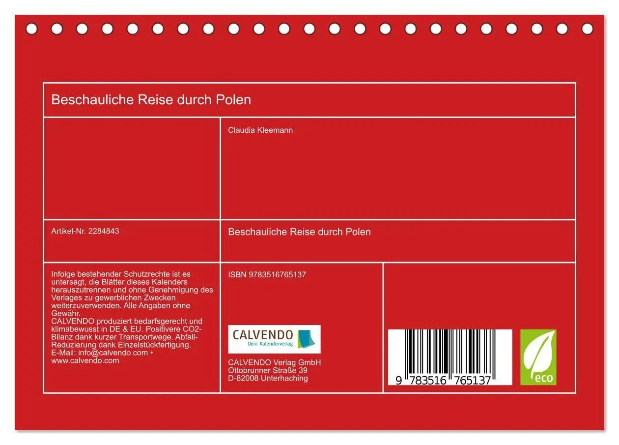 Bild: 9783516765137 | Beschauliche Reise durch Polen (Tischkalender 2027 DIN A5 quer),...