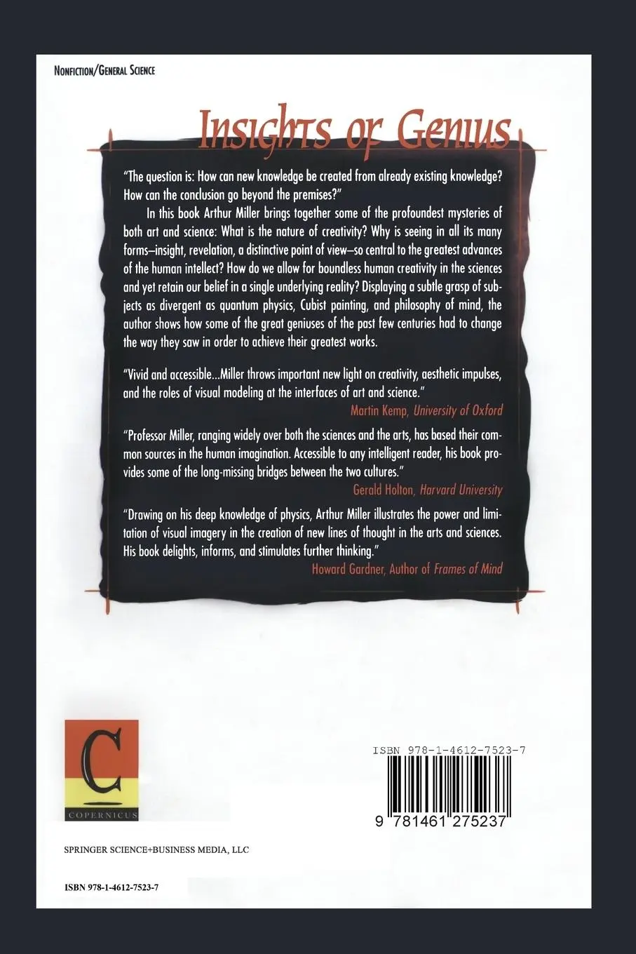Rückseite: 9781461275237 | Insights of Genius | Imagery and Creativity in Science and Art | Buch