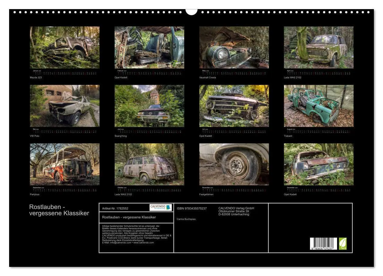Bild: 9783435575237 | Rostlauben - vergessene Klassiker (Wandkalender 2025 DIN A2 quer),...
