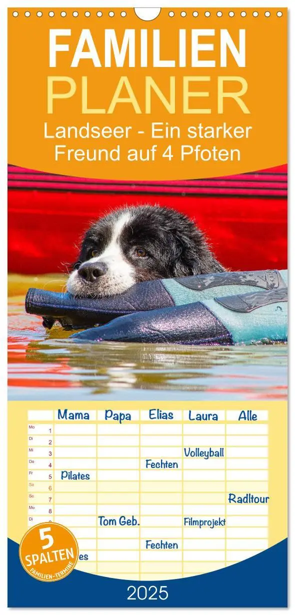 Cover: 9783457115237 | Familienplaner 2025 - Landseer - Ein starker Freund auf 4 Pfoten...