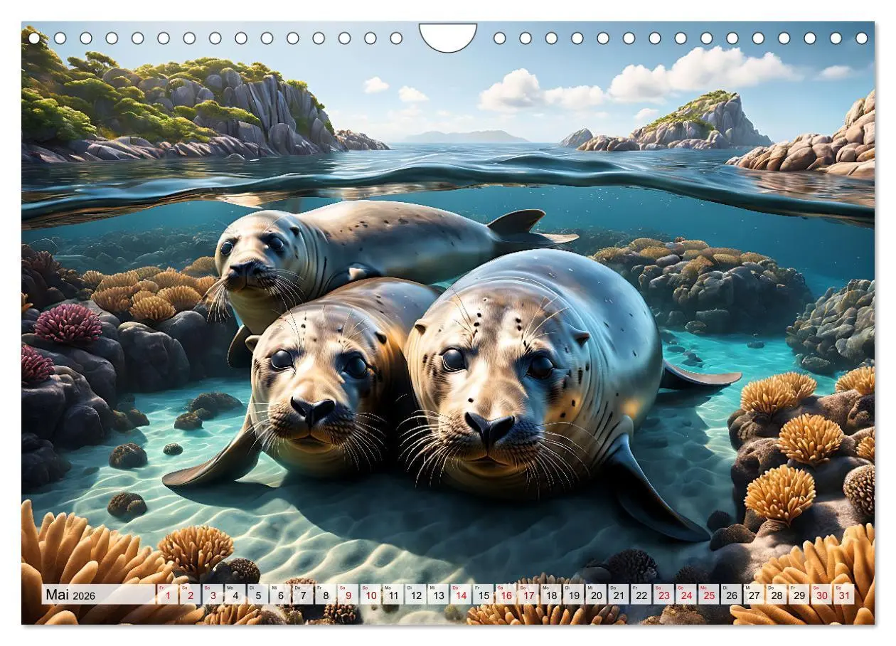 Bild: 9783457355237 | Freche Seehunde (Wandkalender 2026 DIN A4 quer), CALVENDO...