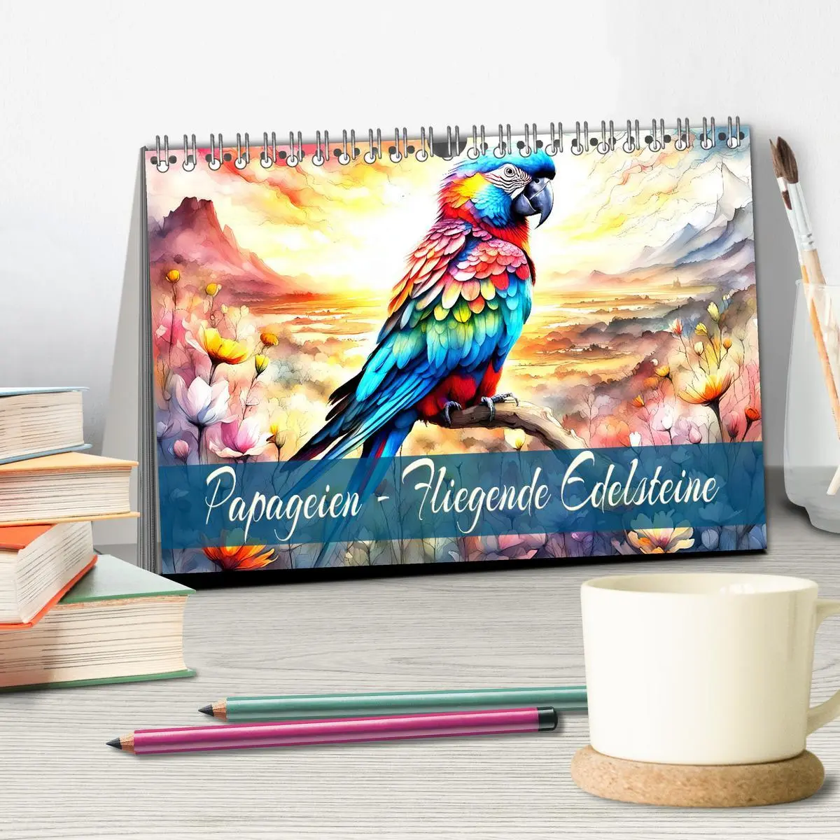 Bild: 9783457425237 | Papageien - Fliegende Edelsteine (Tischkalender 2026 DIN A5 quer),...