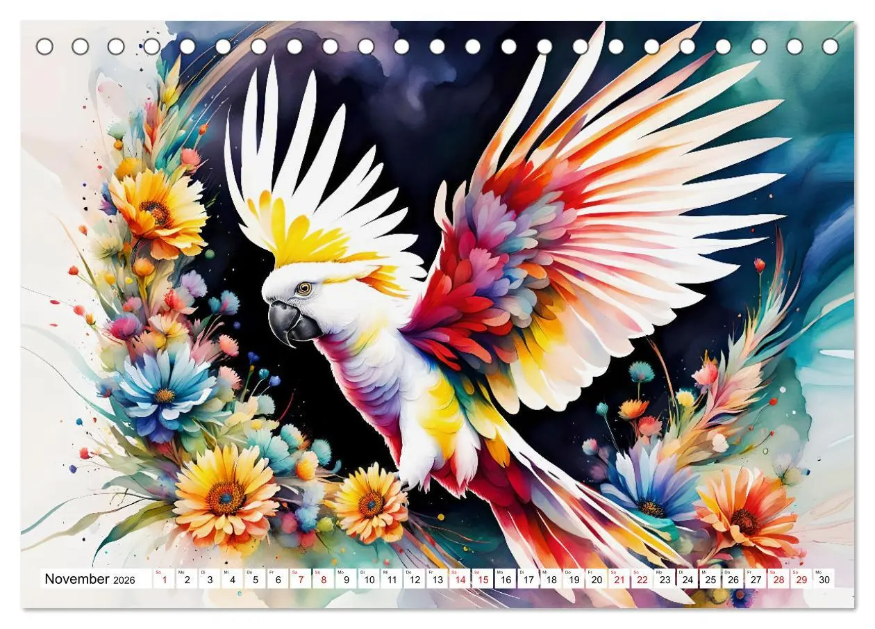 Bild: 9783457425237 | Papageien - Fliegende Edelsteine (Tischkalender 2026 DIN A5 quer),...
