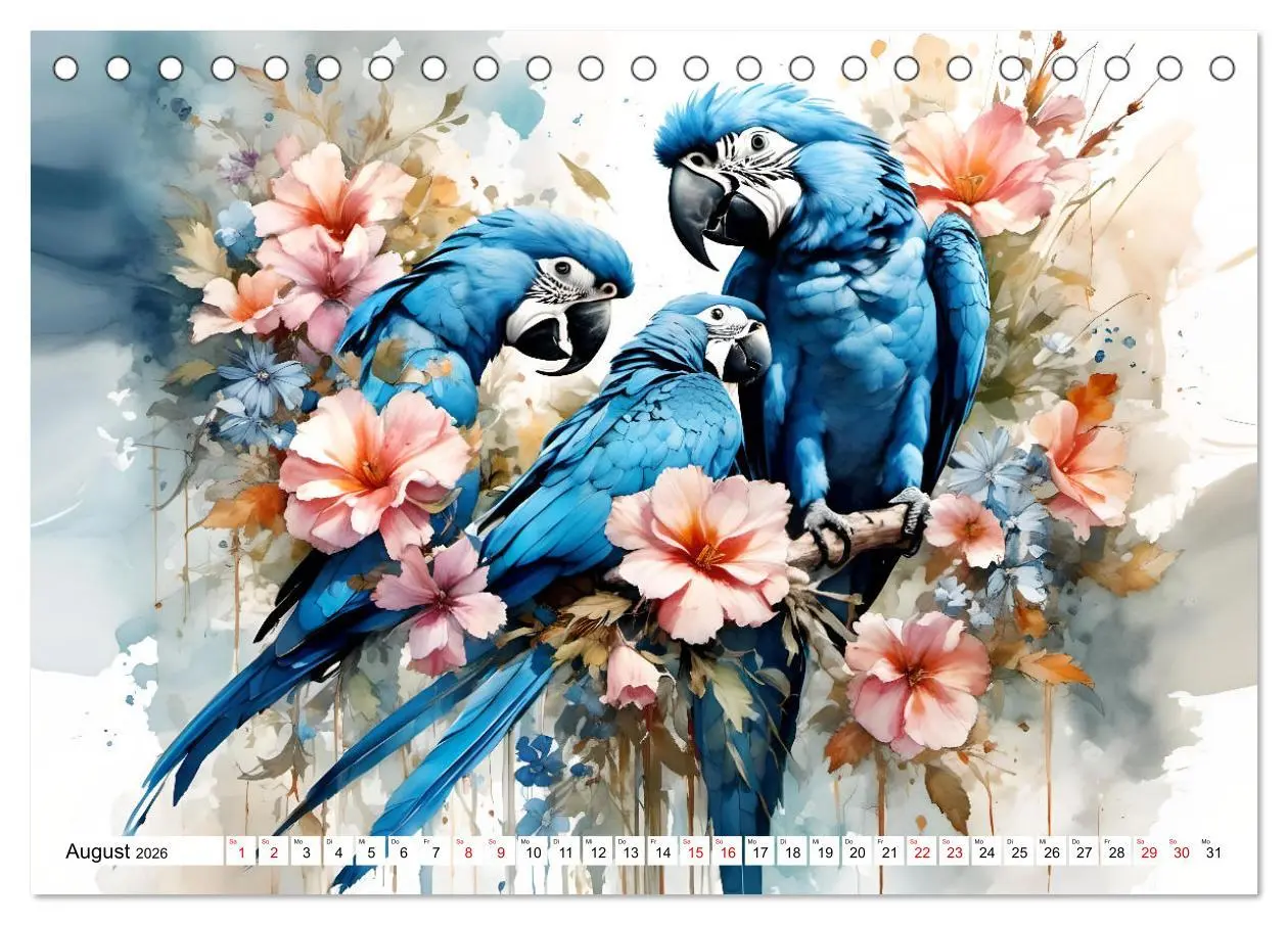Bild: 9783457425237 | Papageien - Fliegende Edelsteine (Tischkalender 2026 DIN A5 quer),...