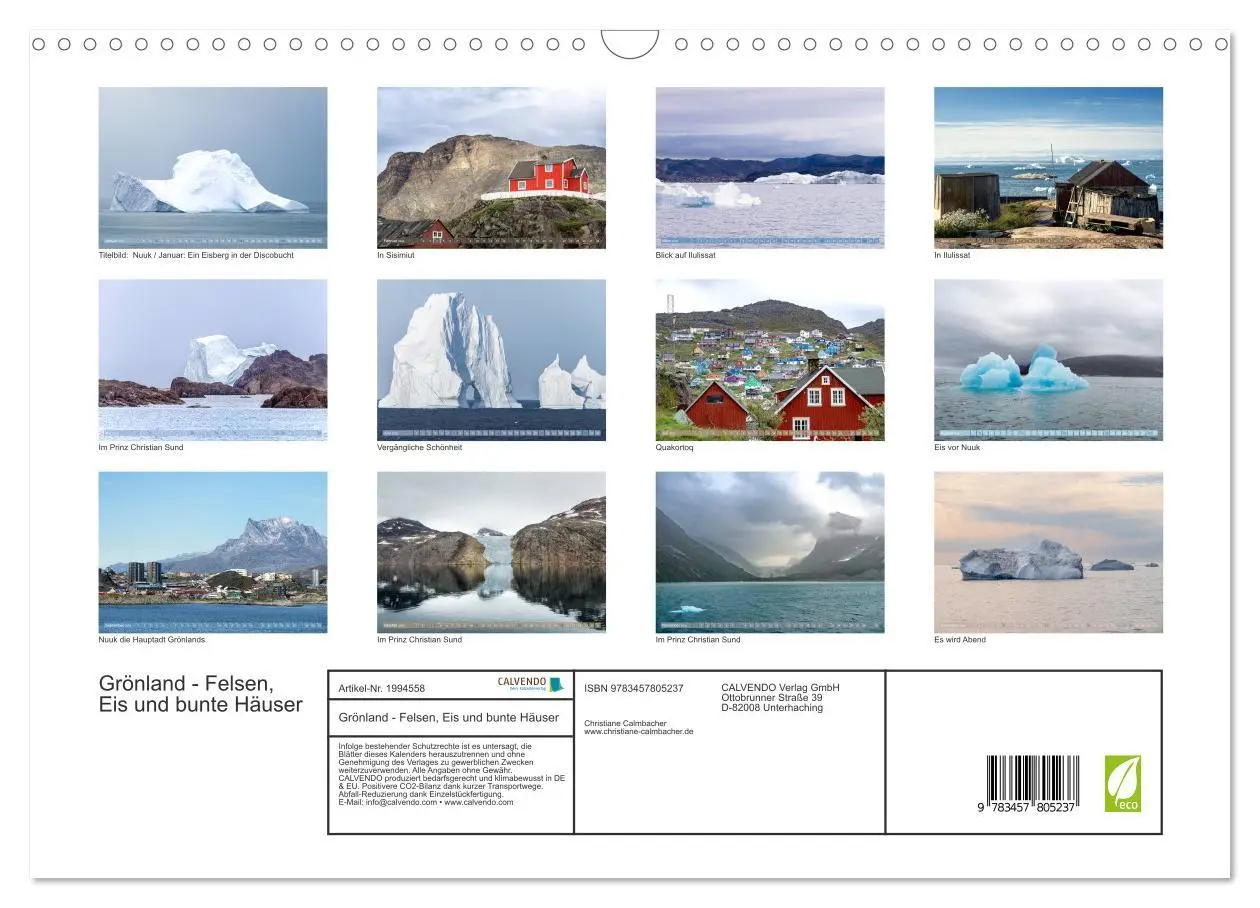 Bild: 9783457805237 | Grönland - Felsen, Eis und bunte Häuser (Wandkalender 2026 DIN A3...