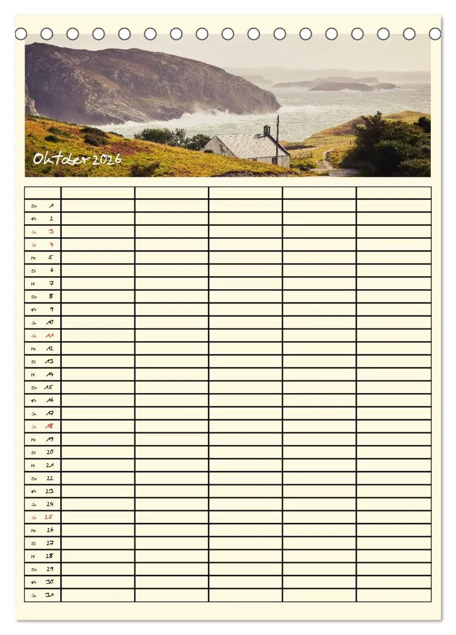 Bild: 9783516445237 | Urlaubsparadiese - Familienplaner (Tischkalender 2026 DIN A5 hoch),...