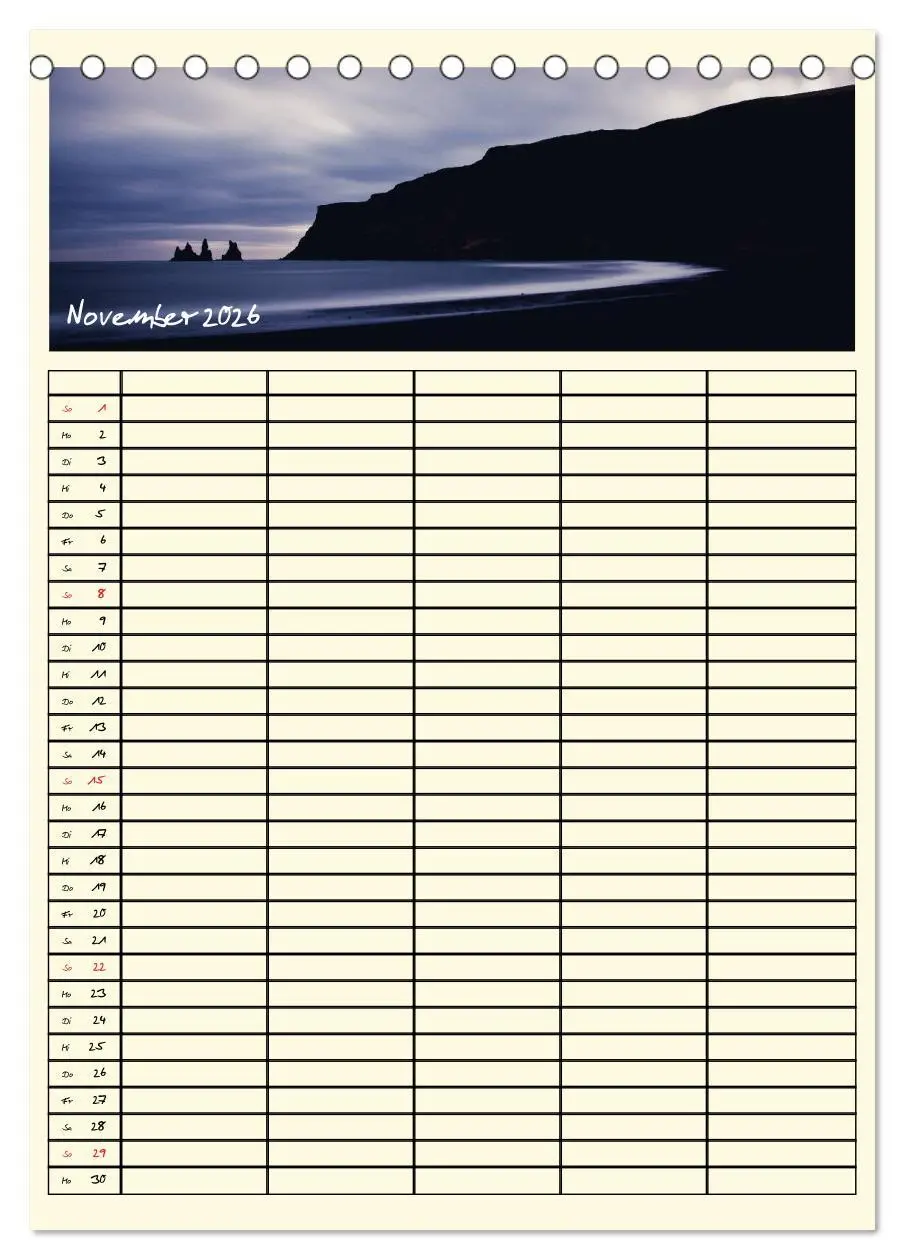 Bild: 9783516445237 | Urlaubsparadiese - Familienplaner (Tischkalender 2026 DIN A5 hoch),...