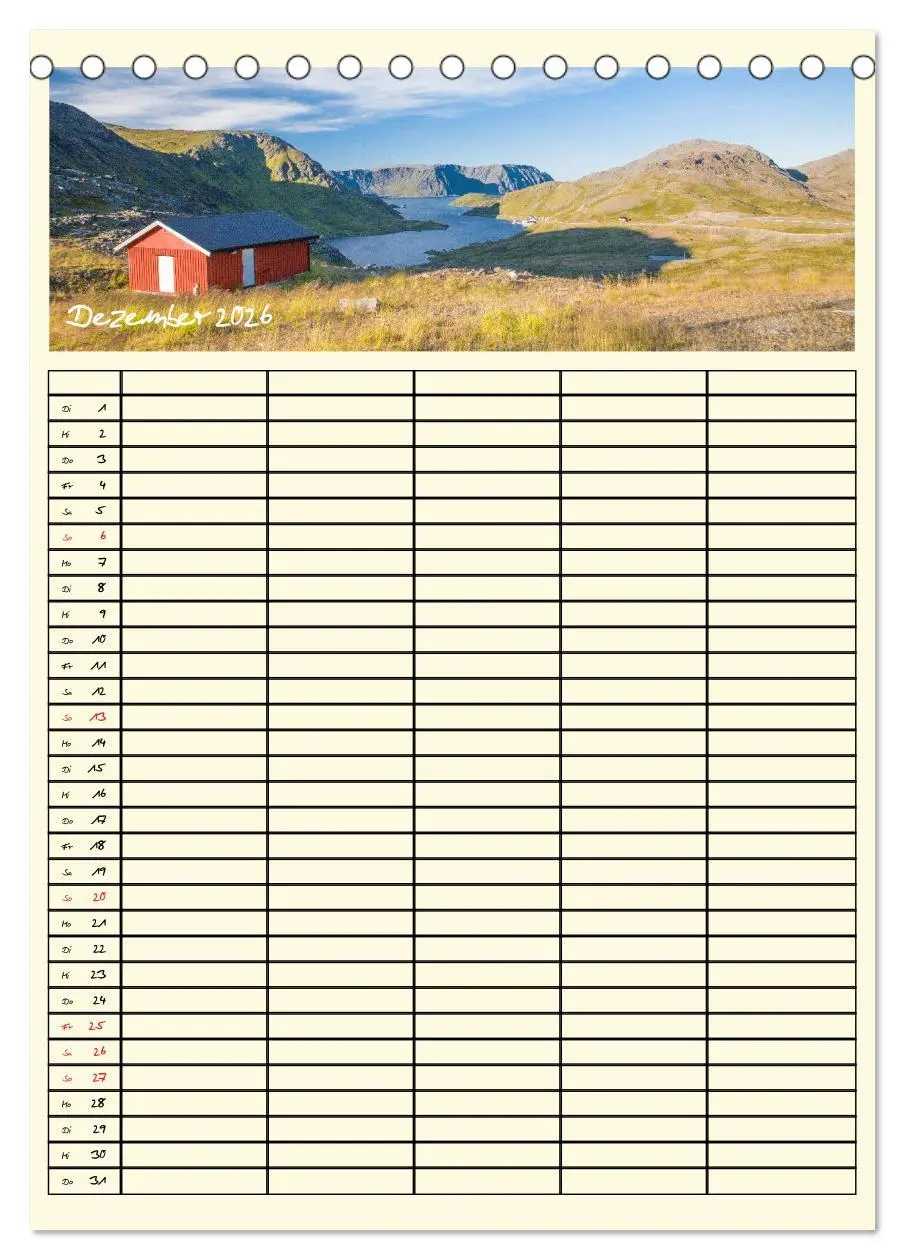 Bild: 9783516445237 | Urlaubsparadiese - Familienplaner (Tischkalender 2026 DIN A5 hoch),...