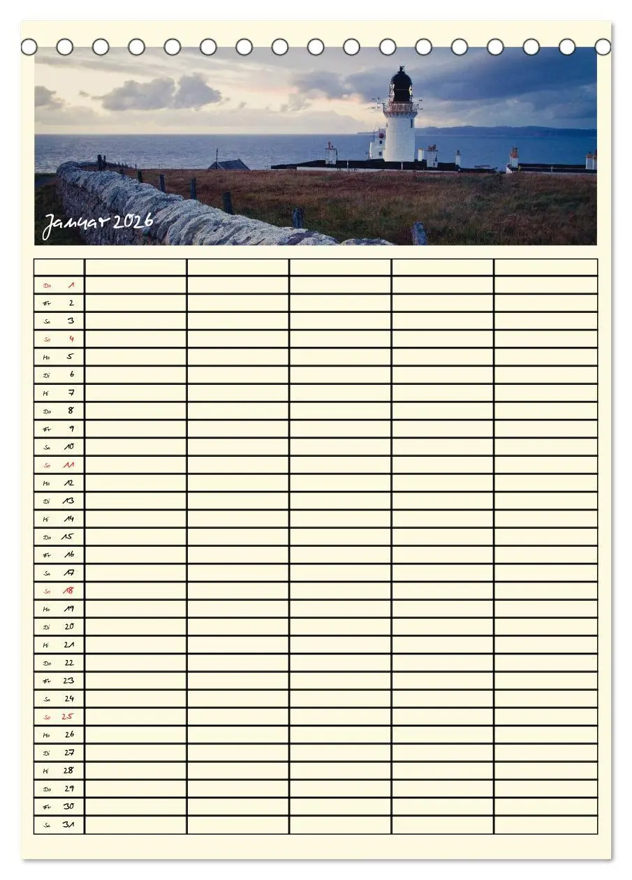 Bild: 9783516445237 | Urlaubsparadiese - Familienplaner (Tischkalender 2026 DIN A5 hoch),...