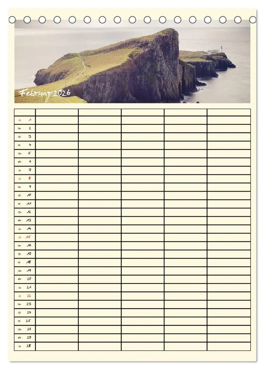 Bild: 9783516445237 | Urlaubsparadiese - Familienplaner (Tischkalender 2026 DIN A5 hoch),...