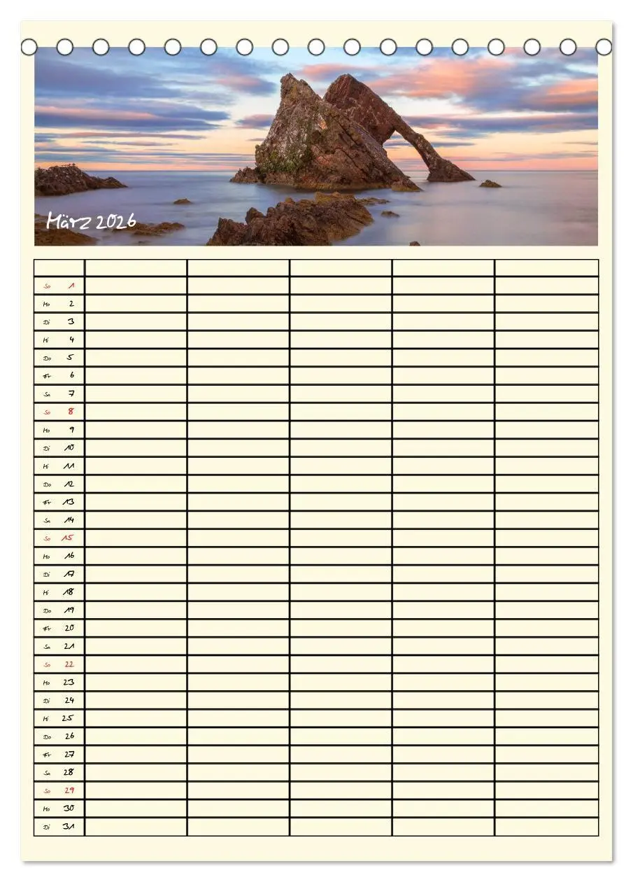 Bild: 9783516445237 | Urlaubsparadiese - Familienplaner (Tischkalender 2026 DIN A5 hoch),...