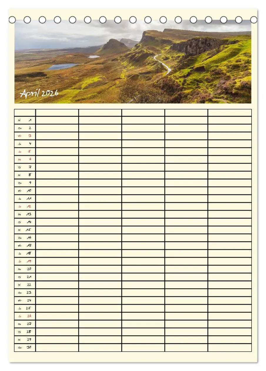 Bild: 9783516445237 | Urlaubsparadiese - Familienplaner (Tischkalender 2026 DIN A5 hoch),...