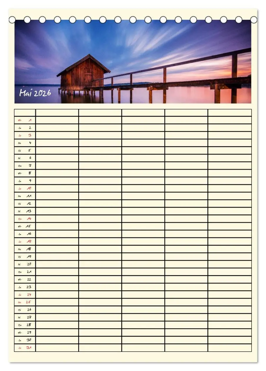 Bild: 9783516445237 | Urlaubsparadiese - Familienplaner (Tischkalender 2026 DIN A5 hoch),...
