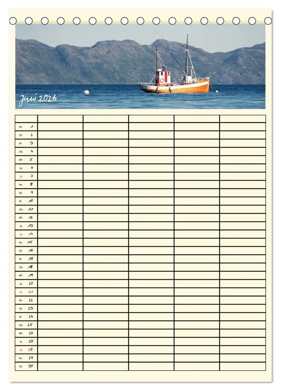 Bild: 9783516445237 | Urlaubsparadiese - Familienplaner (Tischkalender 2026 DIN A5 hoch),...