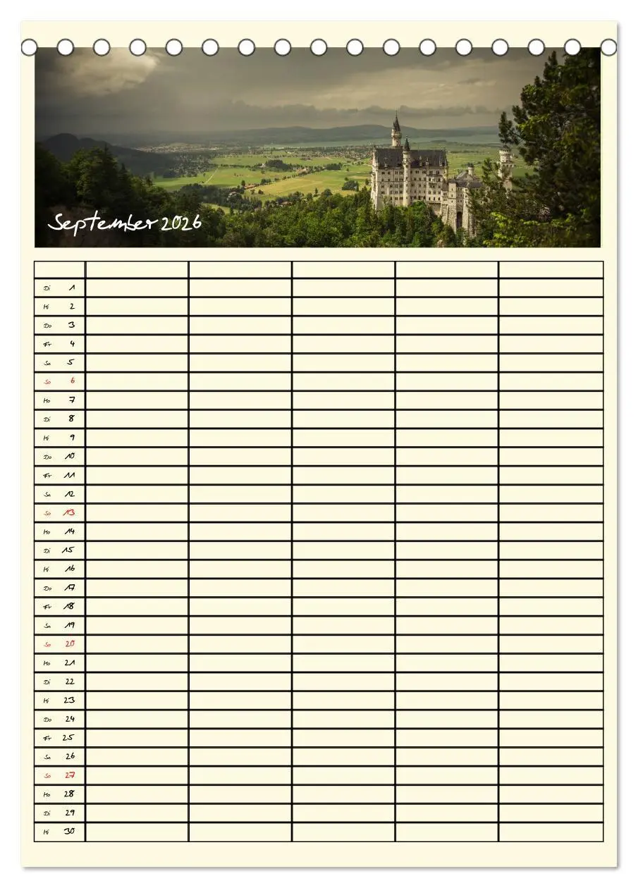 Bild: 9783516445237 | Urlaubsparadiese - Familienplaner (Tischkalender 2026 DIN A5 hoch),...