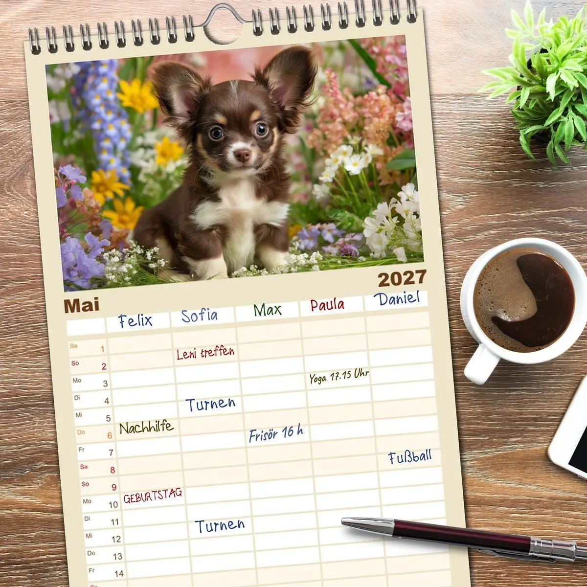 Bild: 9783569535237 | Familienplaner 2027 - Chihuahua Glücksmomente mit 5 Spalten...