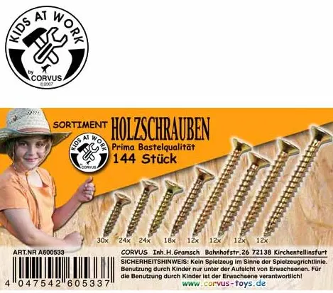 Cover: 4047542605337 | Corvus A600533 - Kids at work: Box Holzschrauben, gelb | Kids at work
