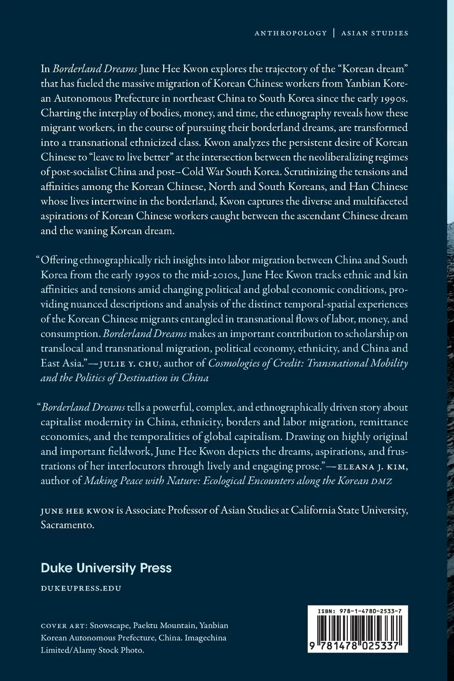 Rückseite: 9781478025337 | Borderland Dreams | The Transnational Lives of Korean Chinese Workers