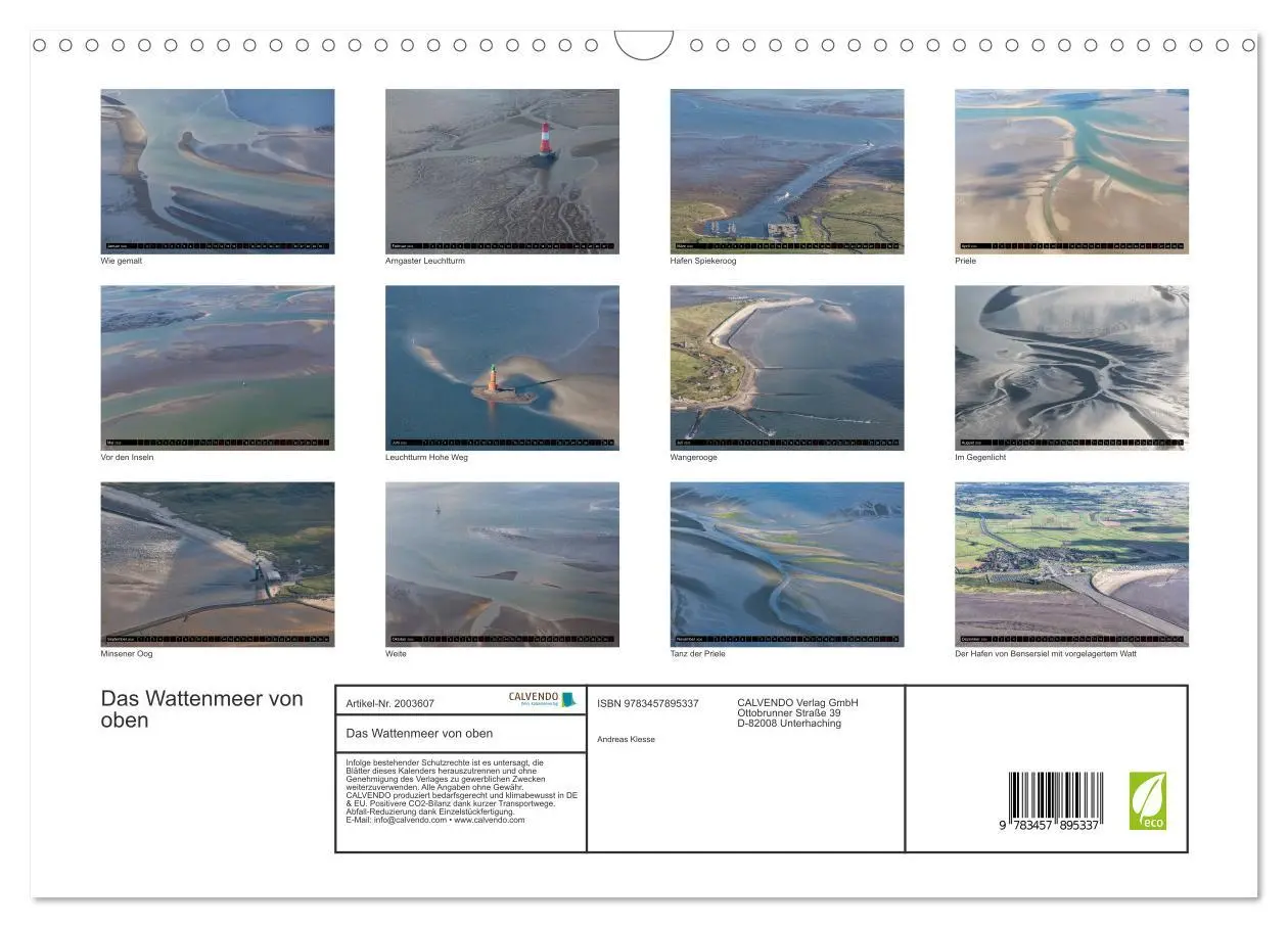 Bild: 9783457895337 | Das Wattenmeer von oben (Wandkalender 2026 DIN A3 quer), CALVENDO...