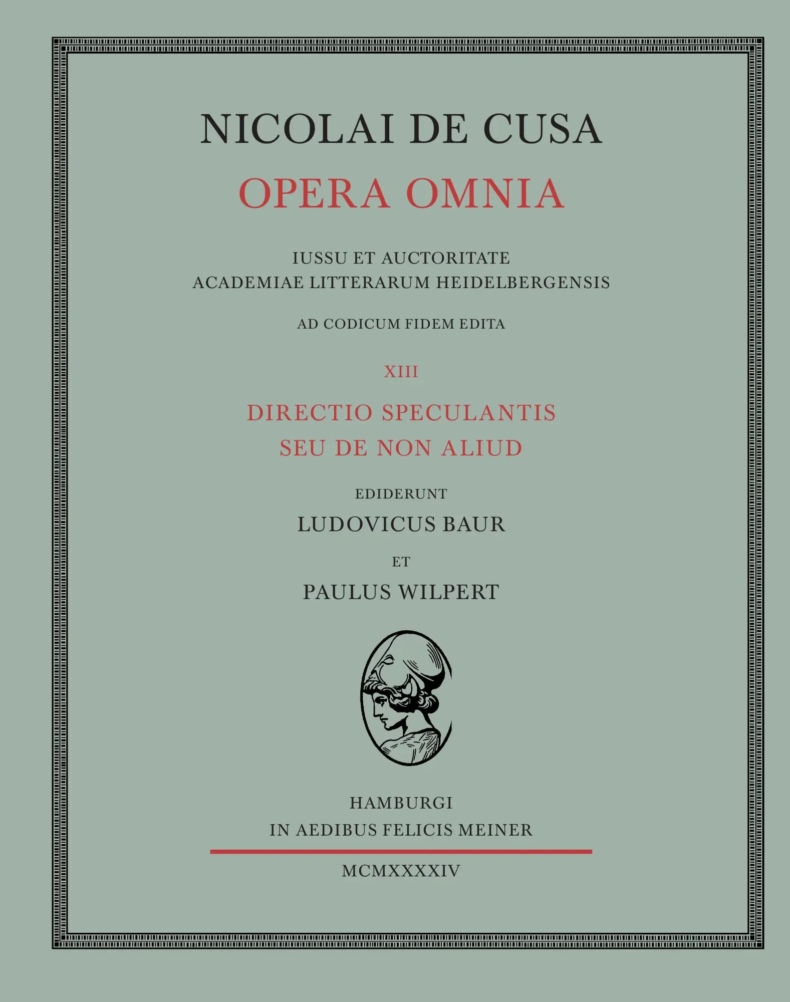 Cover: 9783787325337 | Nicolai de Cusa Opera omnia / Nicolai de Cusa Opera omnia. Volumen...