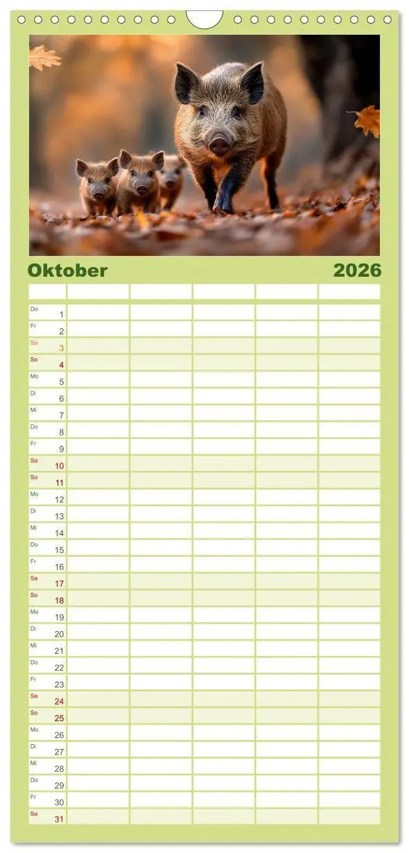 Bild: 9783457955437 | Familienplaner 2026 - Wilde Tierwelt im Wald mit 5 Spalten...