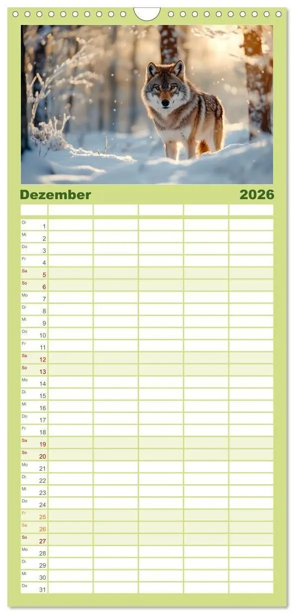 Bild: 9783457955437 | Familienplaner 2026 - Wilde Tierwelt im Wald mit 5 Spalten...