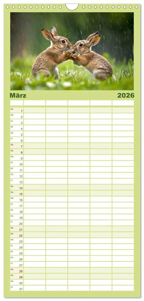 Bild: 9783457955437 | Familienplaner 2026 - Wilde Tierwelt im Wald mit 5 Spalten...