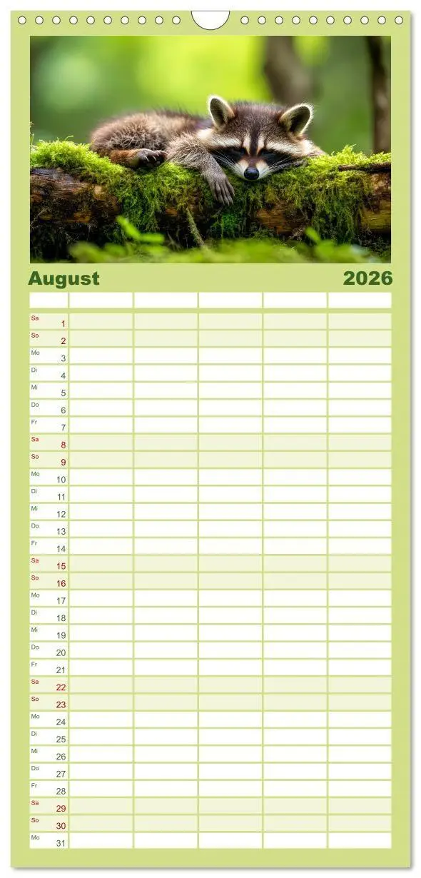 Bild: 9783457955437 | Familienplaner 2026 - Wilde Tierwelt im Wald mit 5 Spalten...