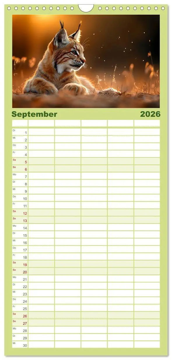 Bild: 9783457955437 | Familienplaner 2026 - Wilde Tierwelt im Wald mit 5 Spalten...