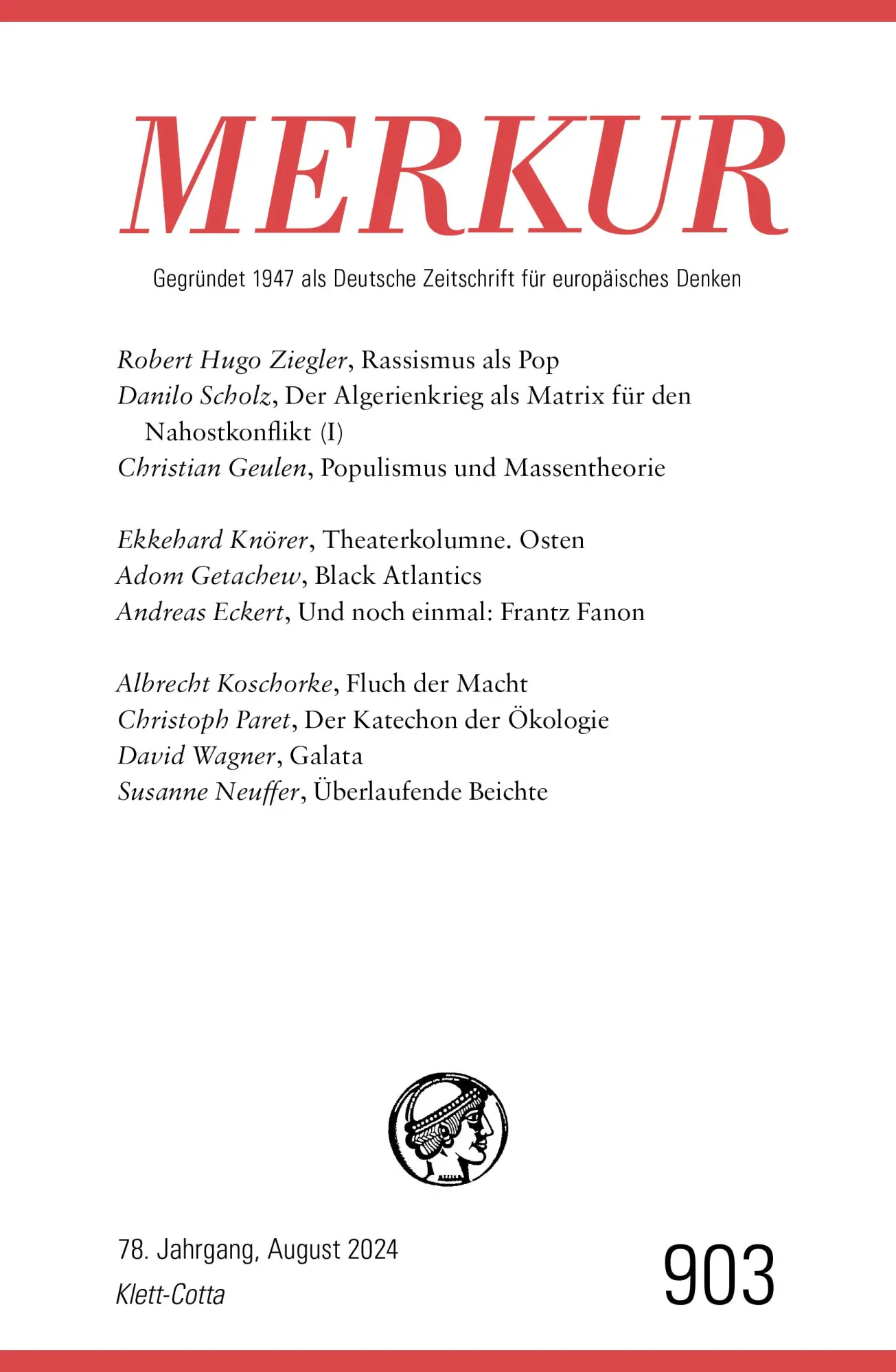 Cover: 9783608975437 | MERKUR 8/2024, Jg.78 | Nr. 903, Heft 08, August 2024 | Demand (u. a.)