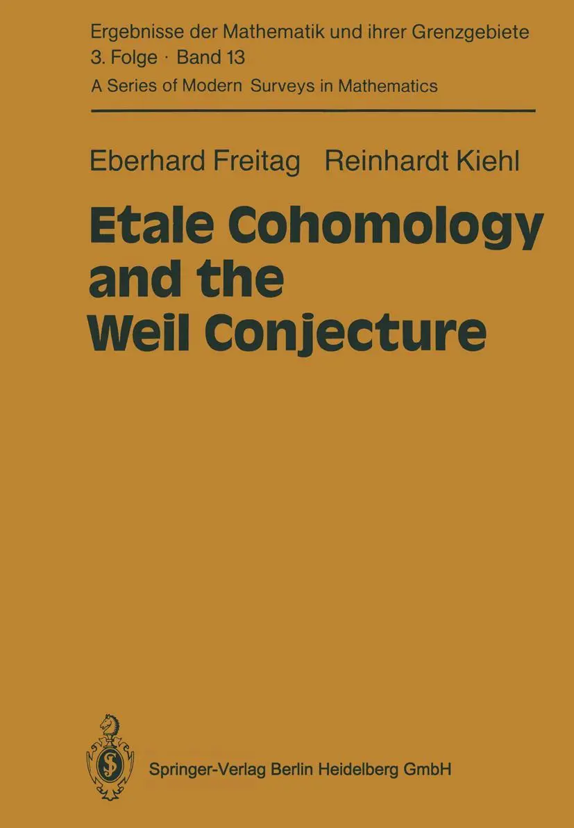 Cover: 9783662025437 | Etale Cohomology and the Weil Conjecture | Reinhardt Kiehl (u. a.)