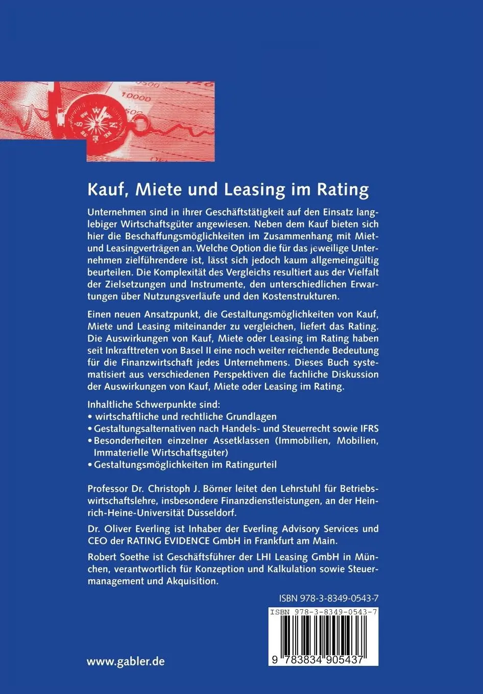 Rückseite: 9783834905437 | Kauf, Miete und Leasing im Rating | Christoph J. Börner (u. a.) | Buch
