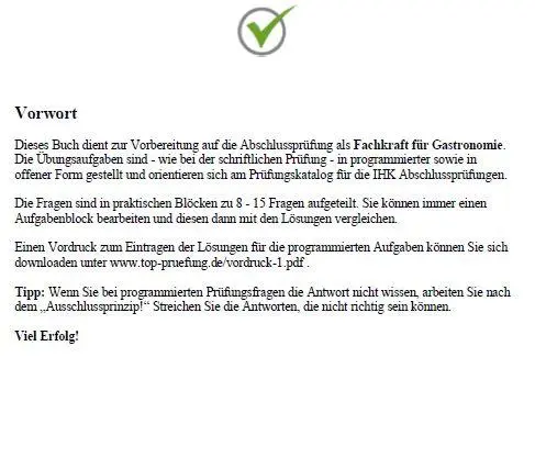 Bild: 9783943665437 | Top Prüfung Fachkraft für Gastronomie | Claus-Günter Ehlert | Buch