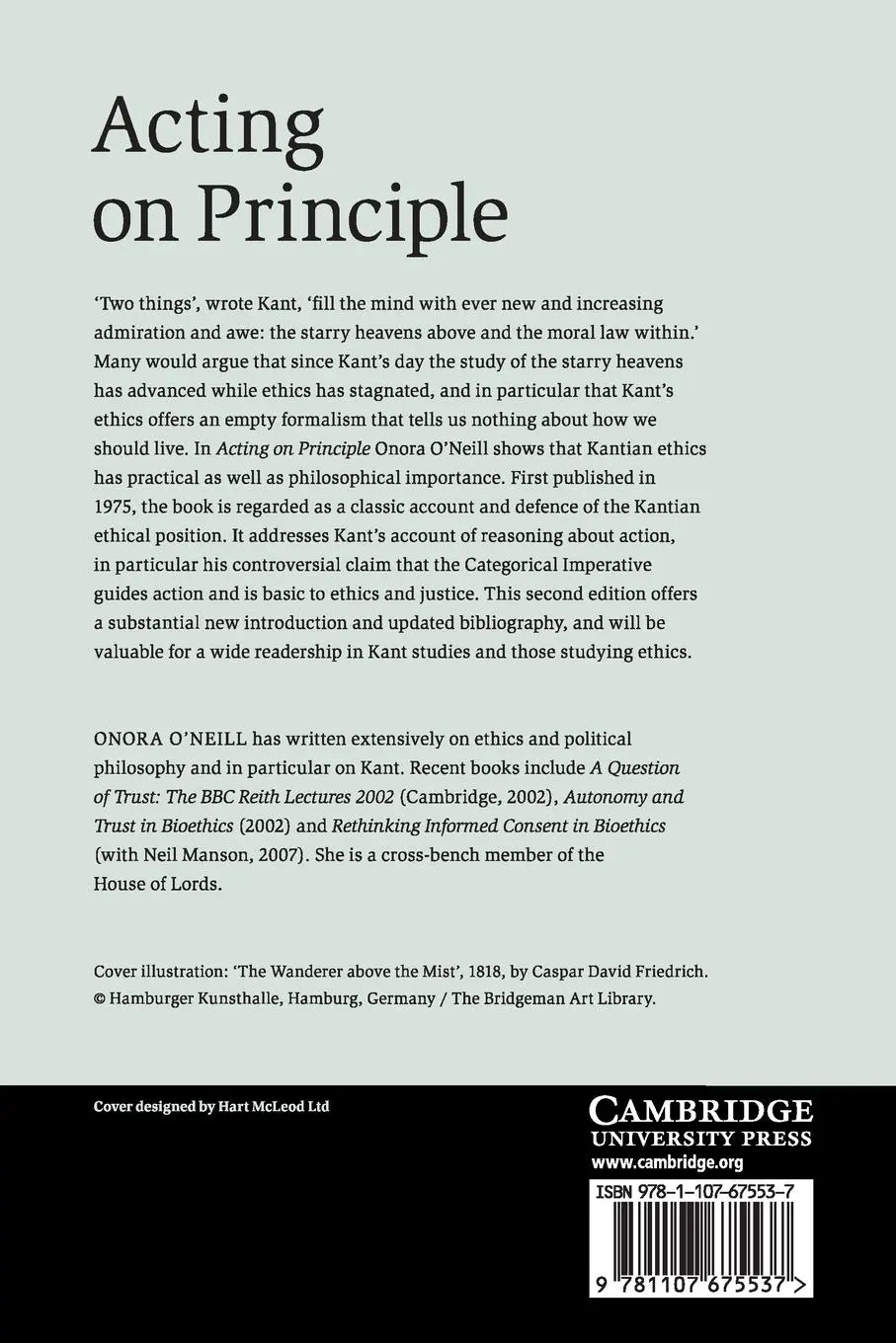 Rückseite: 9781107675537 | Acting on Principle | Onora O'Neill | Taschenbuch | Englisch | 2013