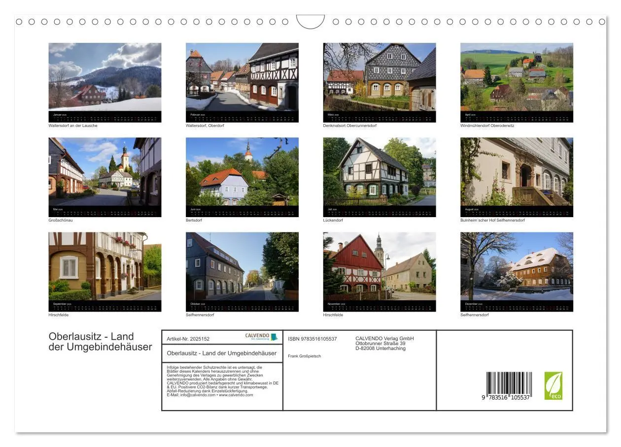 Bild: 9783516105537 | Oberlausitz - Land der Umgebindehäuser (Wandkalender 2026 DIN A3...