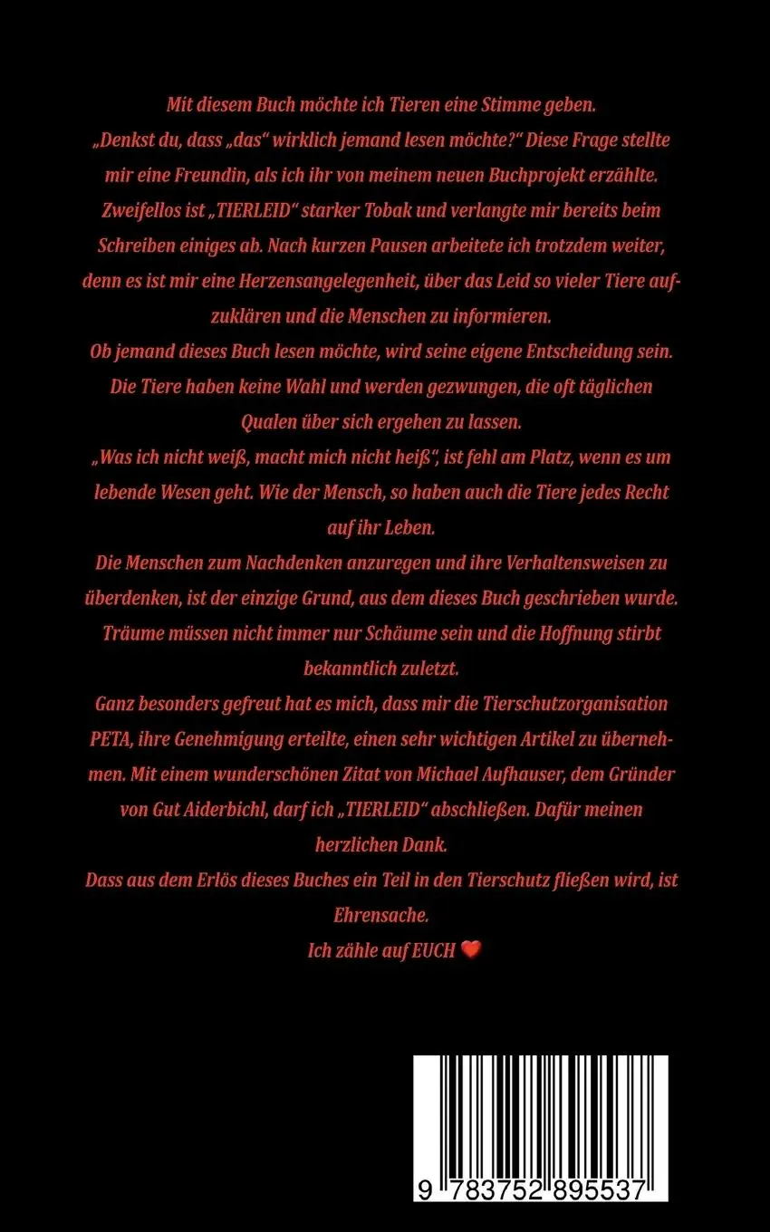 Rückseite: 9783752895537 | Tierleid | Wer kann damit leben? | Christl Friedl | Taschenbuch | 2021