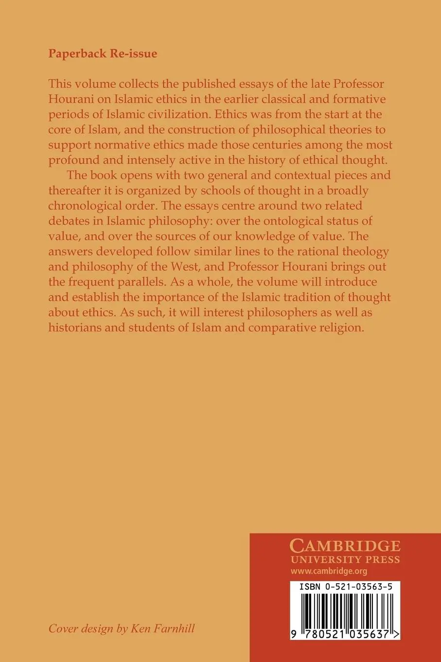 Rückseite: 9780521035637 | Reason and Tradition in Islamic Ethics | George F. Hourani | Buch