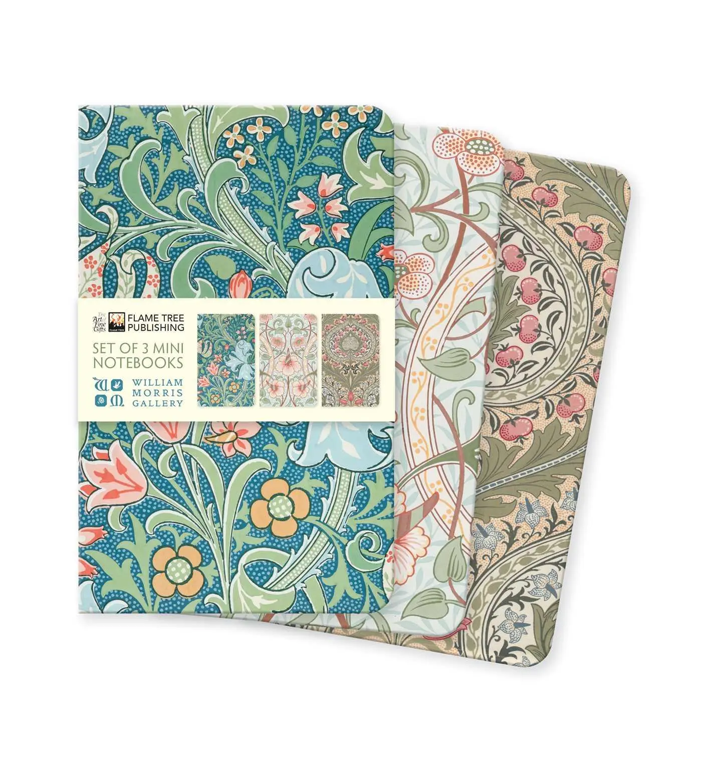 Cover: 9781835625637 | William Morris Gallery Set of 3 Mini Notebooks | Flame Tree Publishing