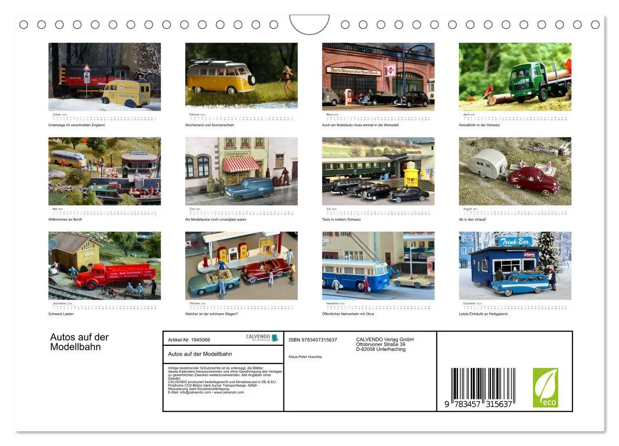 Bild: 9783457315637 | Autos auf der Modellbahn (Wandkalender 2026 DIN A4 quer), CALVENDO...