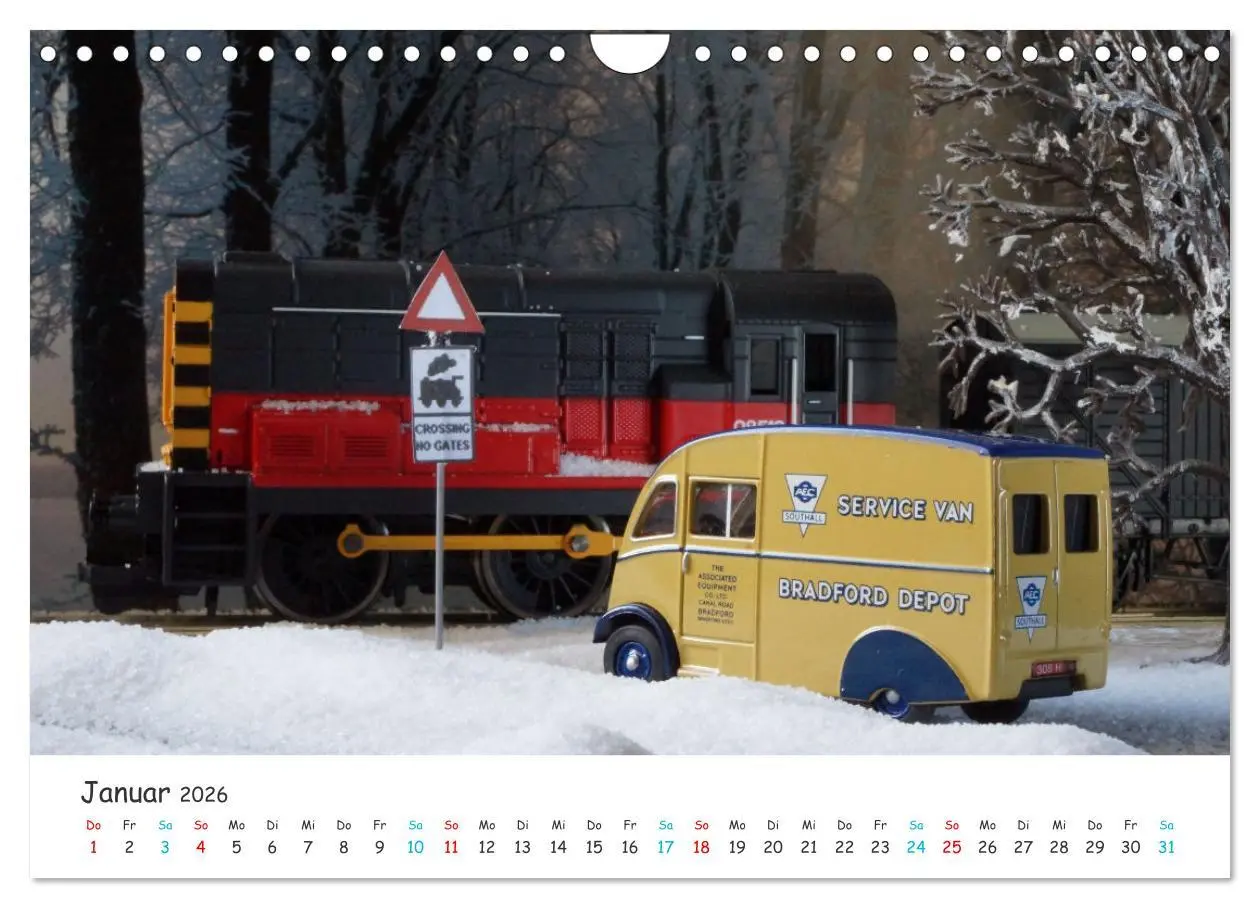 Bild: 9783457315637 | Autos auf der Modellbahn (Wandkalender 2026 DIN A4 quer), CALVENDO...