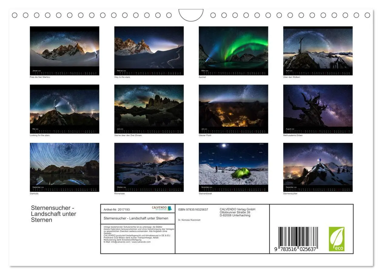 Bild: 9783516025637 | Sternensucher - Landschaft unter Sternen (Wandkalender 2026 DIN A4...