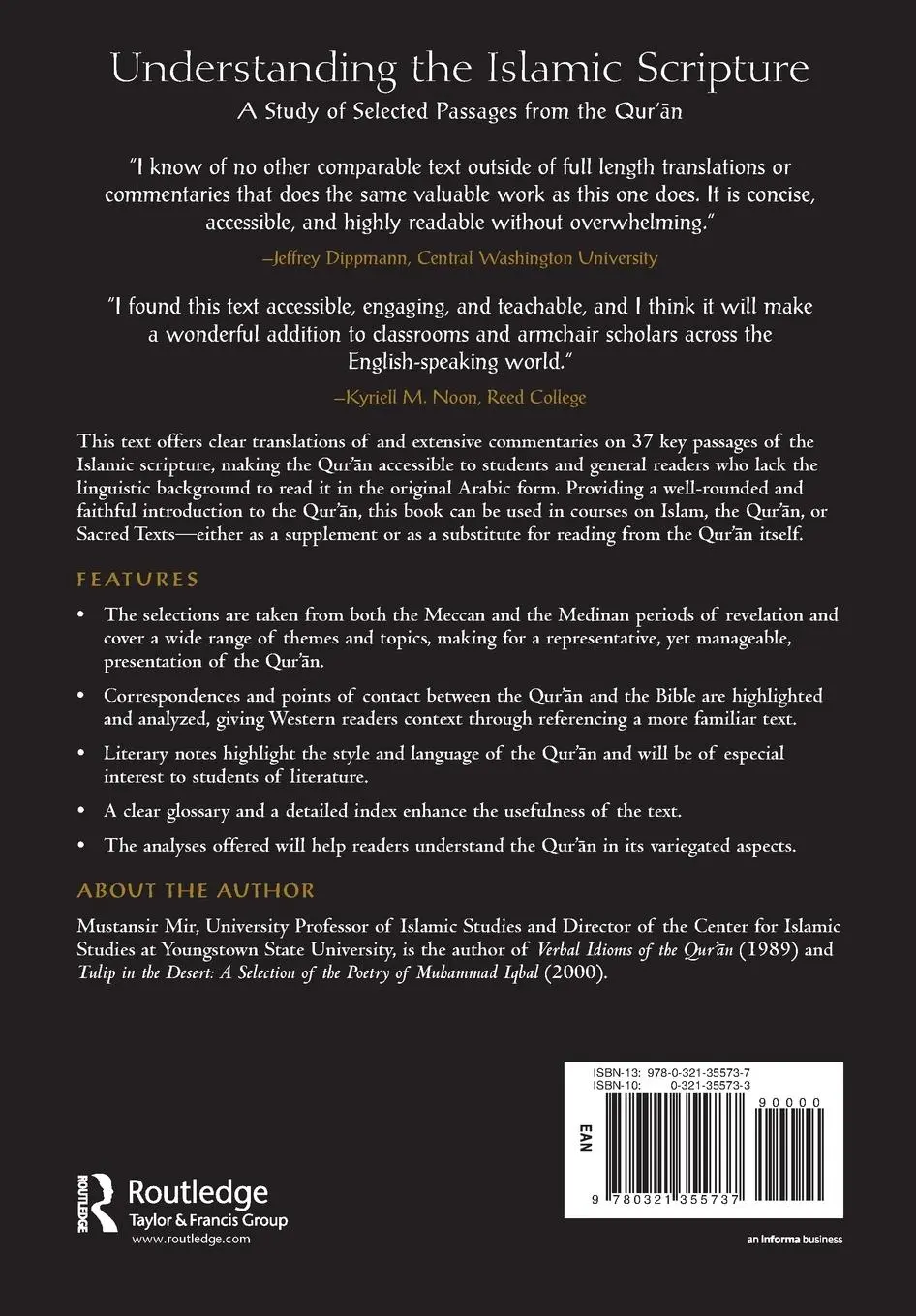 Rückseite: 9780321355737 | Understanding the Islamic Scripture | Mustansir Mir | Taschenbuch