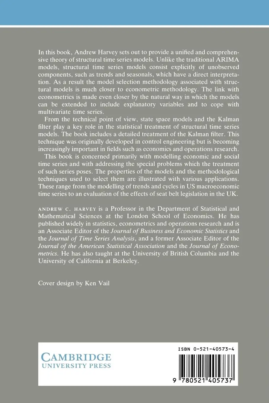 Rückseite: 9780521405737 | Forecasting, Structural Time Series Models and the Kalman Filter